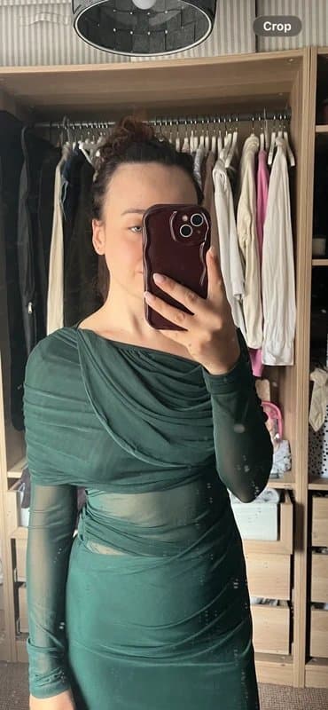 ASOS Ruched green dress