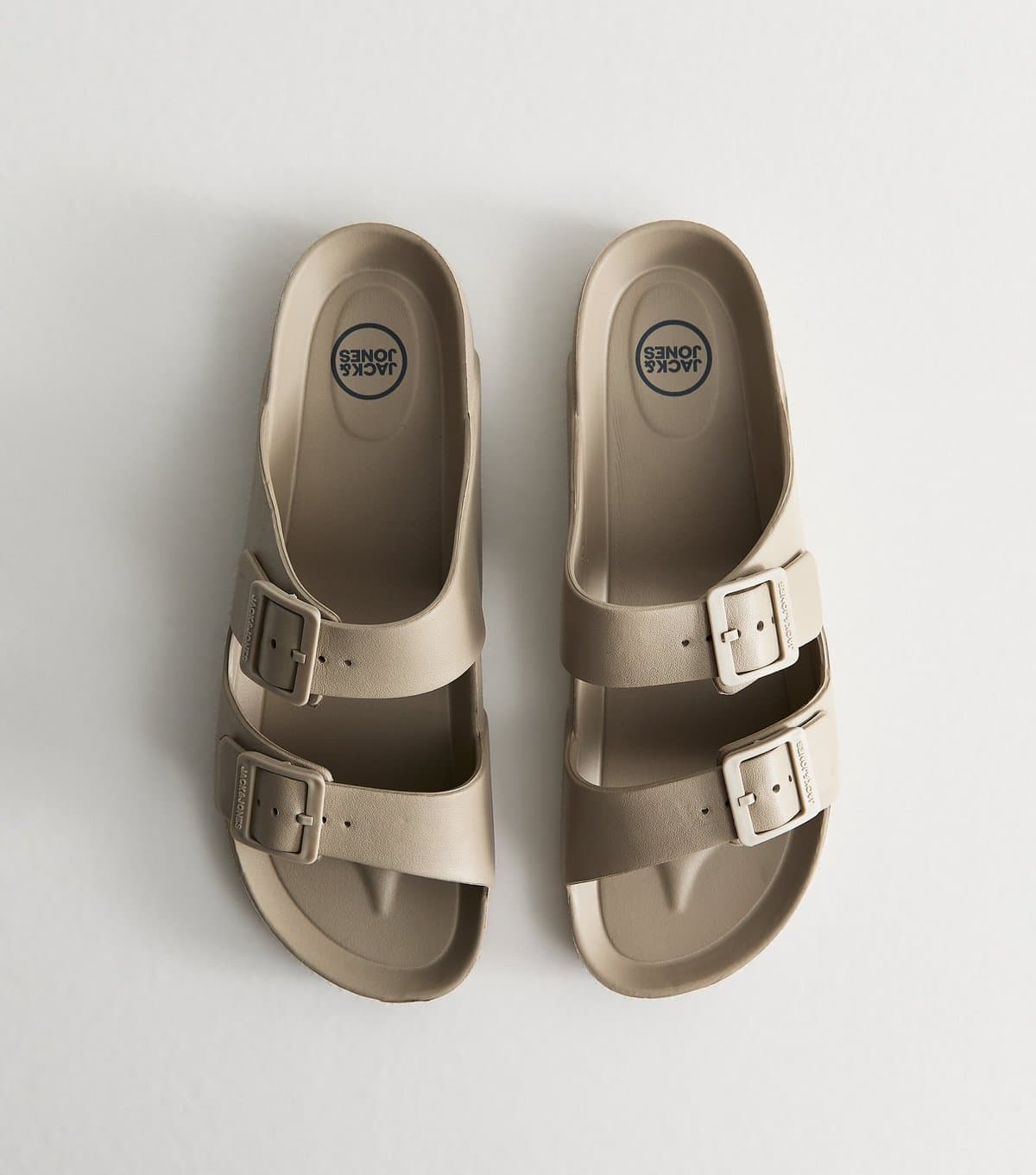 jack & jones Men's Light Brown Faux Leather Buckled Strap Sandals Jack & Jones New Look