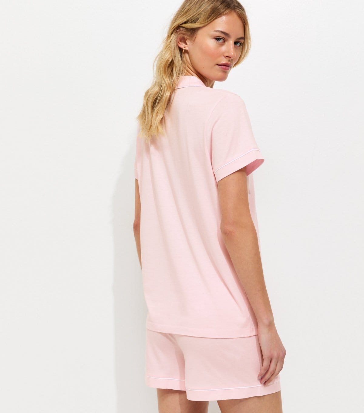 New Look Women's Tall Light Pink Jersey Revere Collar Pyjama Shorts Set New Look - 4