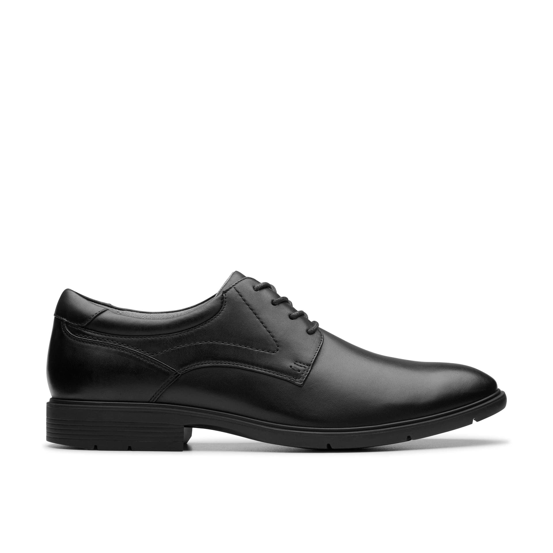 Clarks Clarks Men's Eldredge Plain Black Leather Oxford Shoes, Lace Up