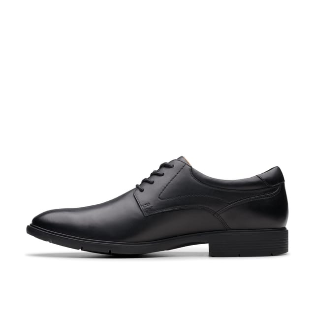 Clarks Clarks Men's Eldredge Plain Black Leather Oxford Shoes, Lace Up - 2