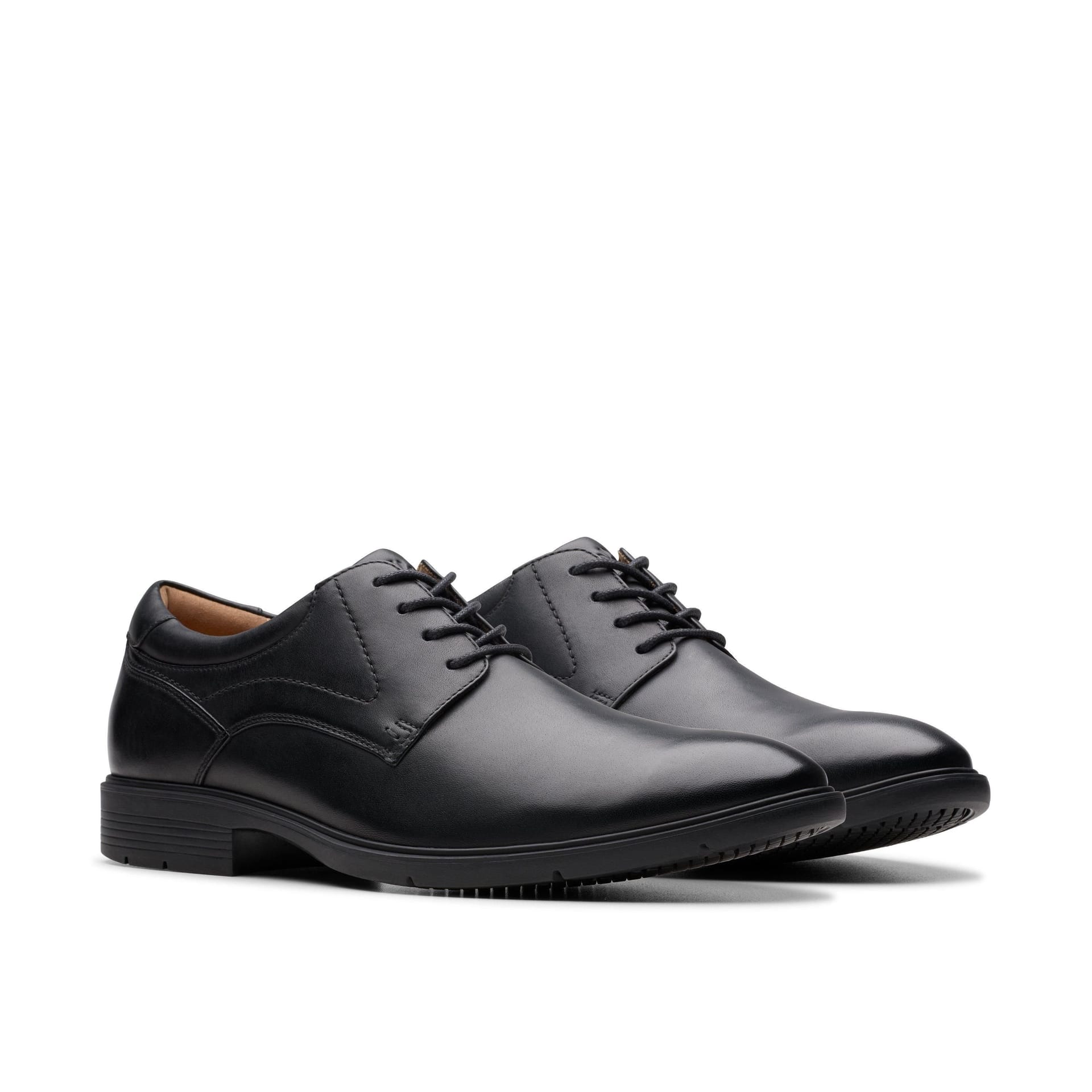 Clarks Clarks Men's Eldredge Plain Black Leather Oxford Shoes, Lace Up - 4