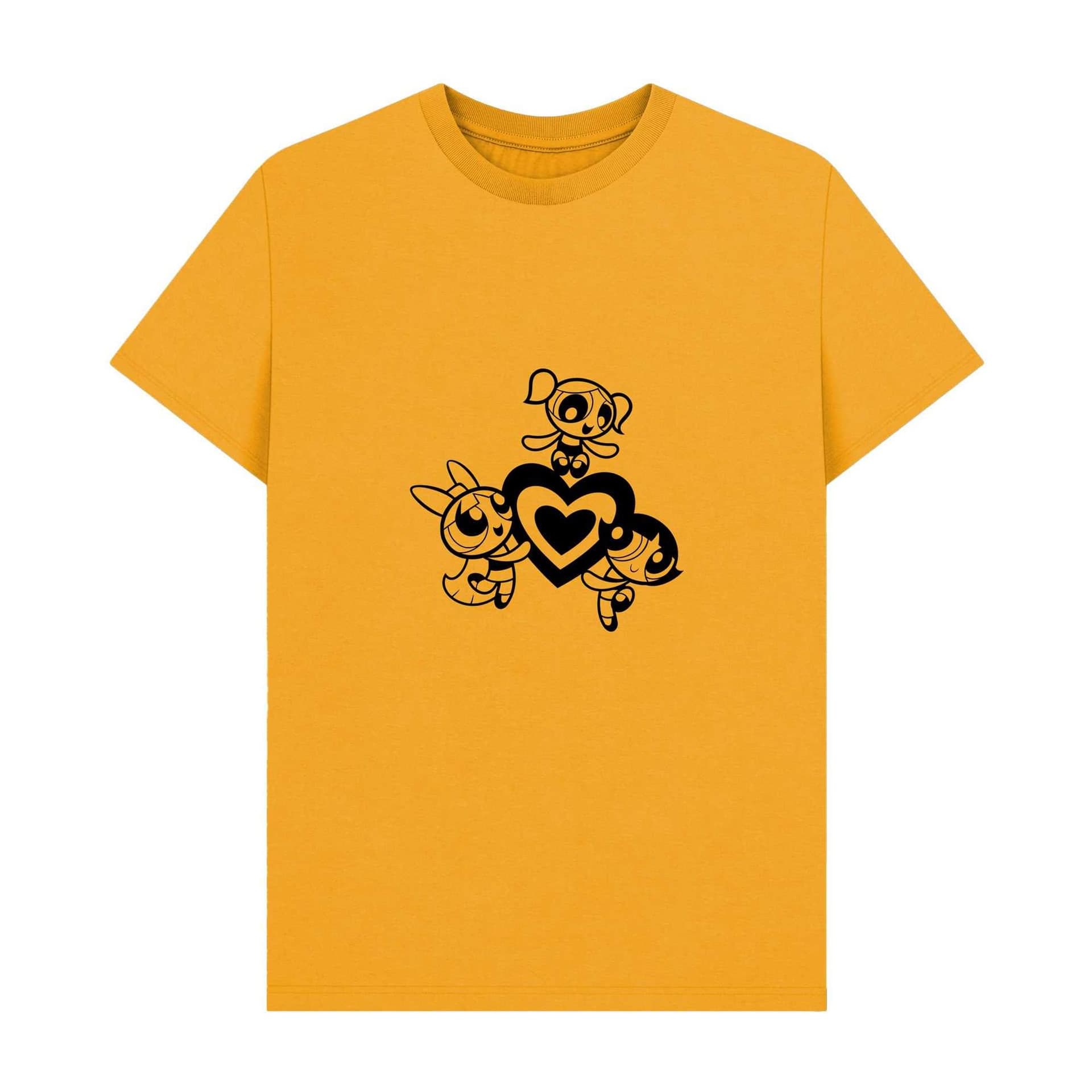 Powerpuff Girls Powerpuff Girls Men's Outline T-Shirt in Gold