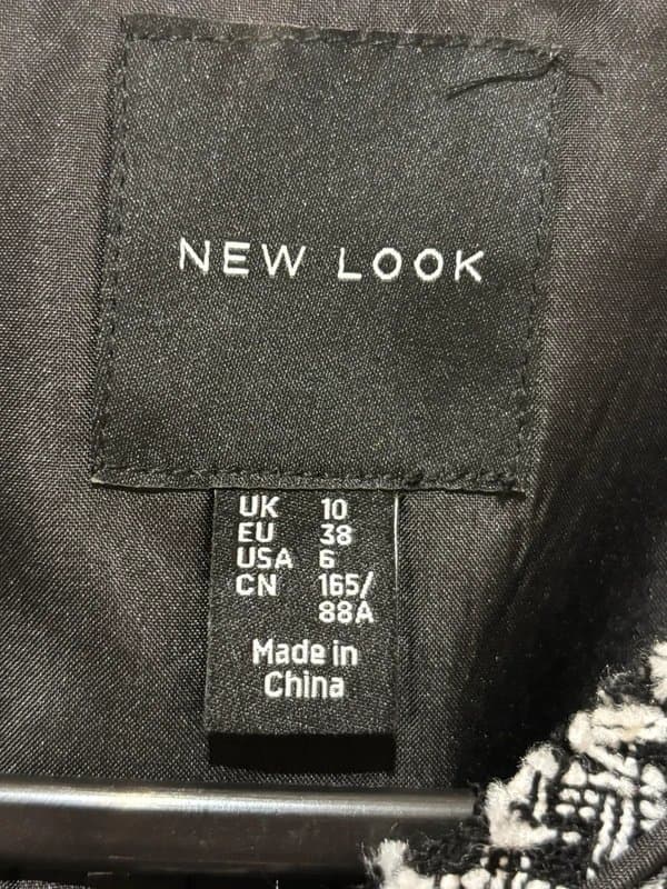 New Look Black and white jacket, size 10