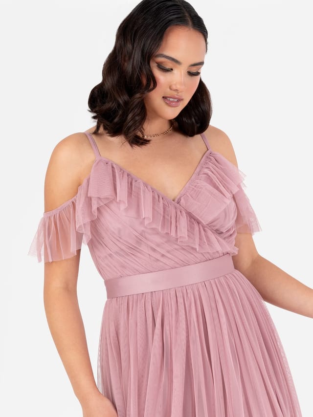 Anaya with Love Anaya with Love Women's Cold Shoulder Maxi Dress in Dark Pink - 2