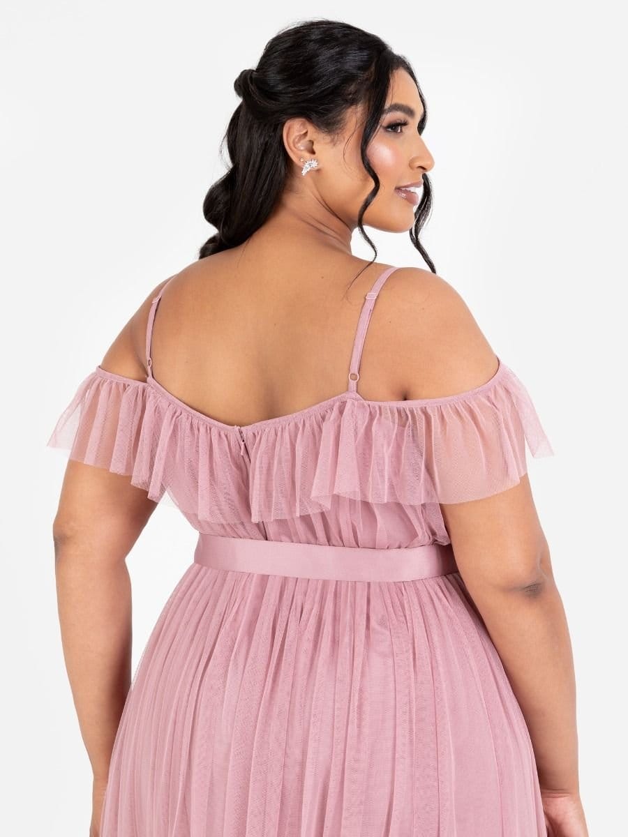 Anaya with Love Anaya with Love Women's Cold Shoulder Maxi Dress in Dark Pink - 4