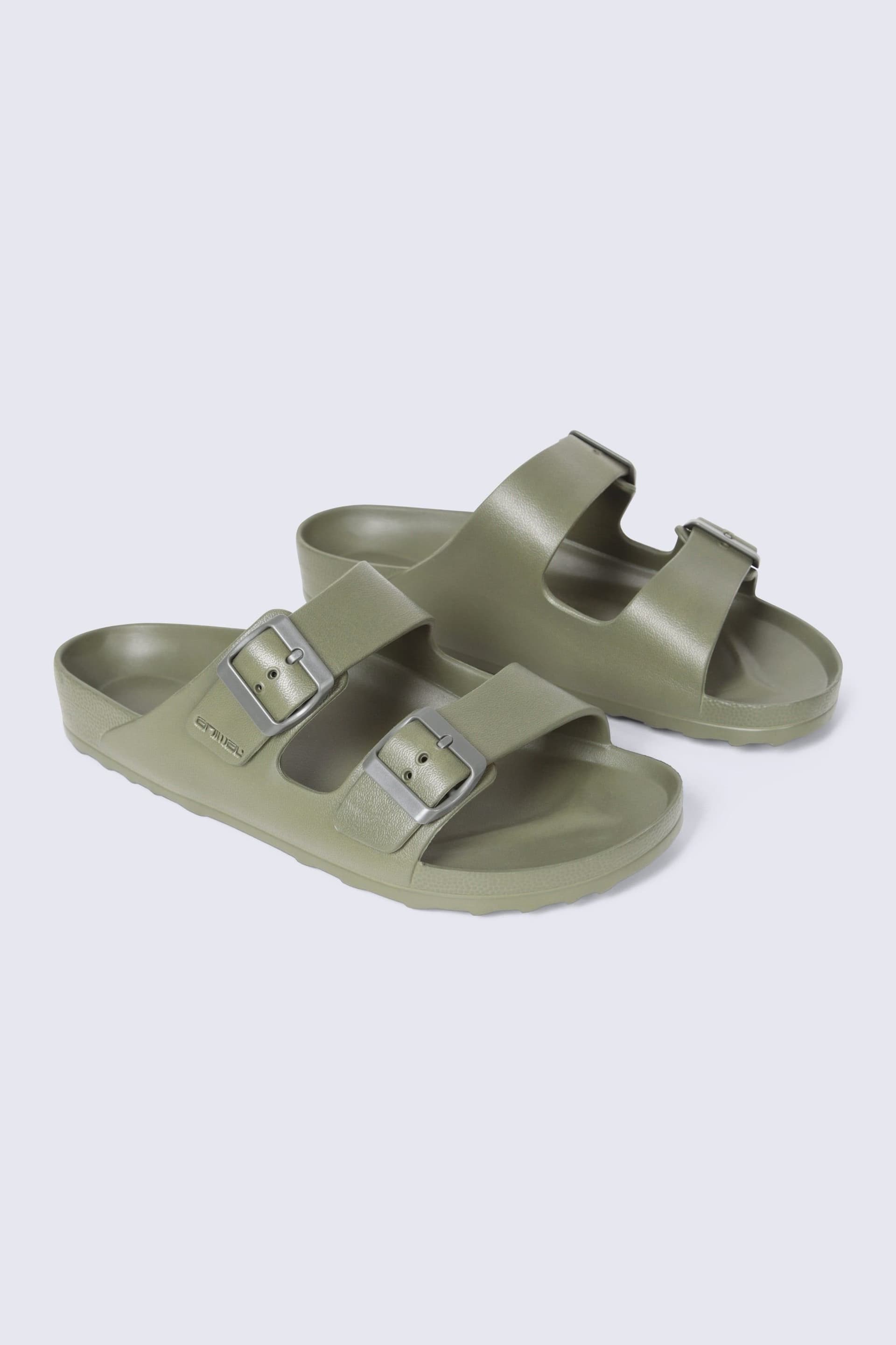 Animal Animal Men's 'Shore' Lightweight Comfortable Adjustable Outdoor Slip On Sliders in Khaki