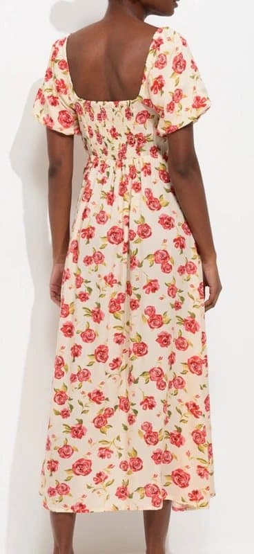 New Look New Look this season rose floral fitted milkmaid dress size 14 worn once on off shoulders