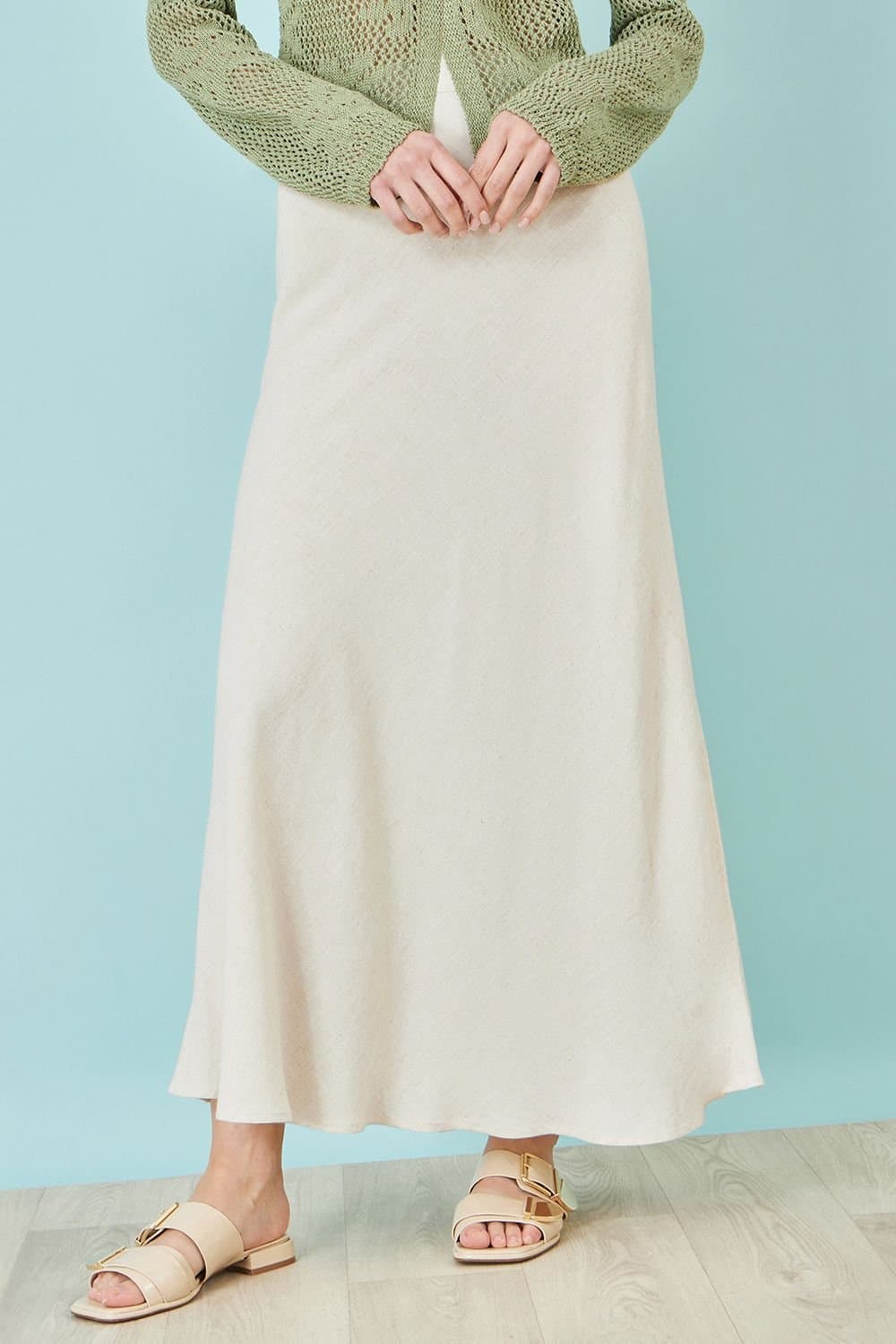 Yumi Yumi Women's Natural Viscose Maxi Skirt