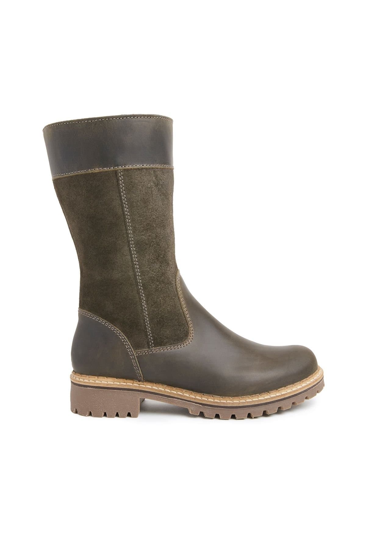 Celtic & Co Celtic & Co Women's Waterproof Shearling Lined Calf Boot in Dark Olive