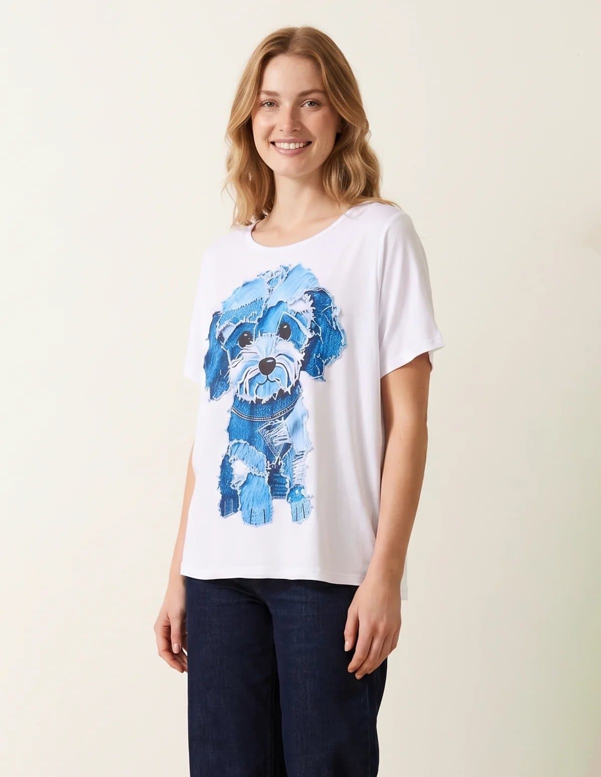 Blue Vanilla Patchwork Denim Dog Top