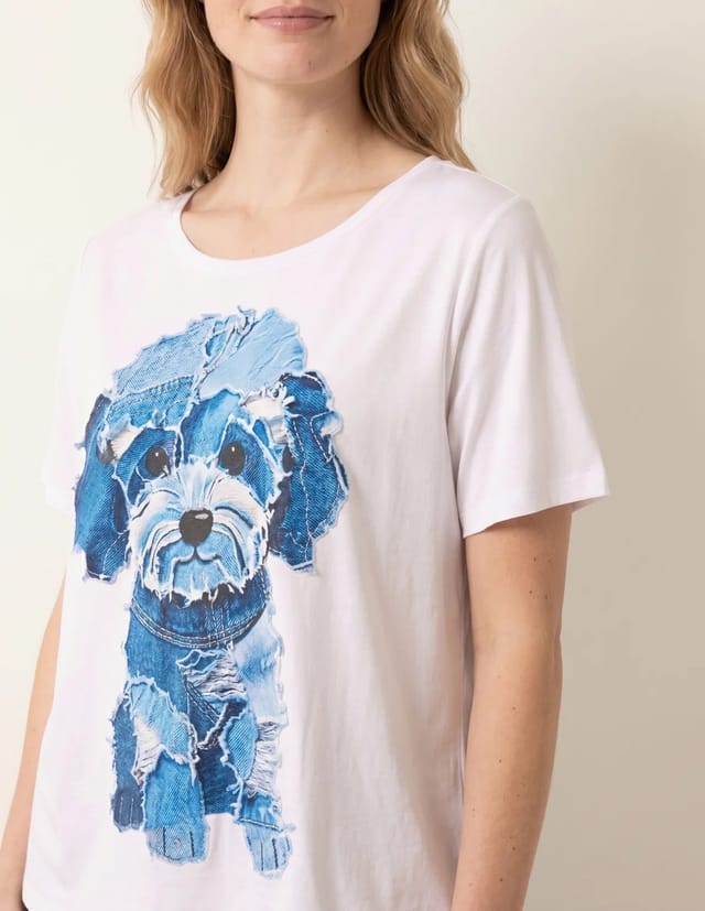 Blue Vanilla Patchwork Denim Dog Top - 2