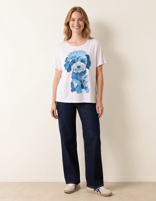 Blue Vanilla Patchwork Denim Dog Top - 3