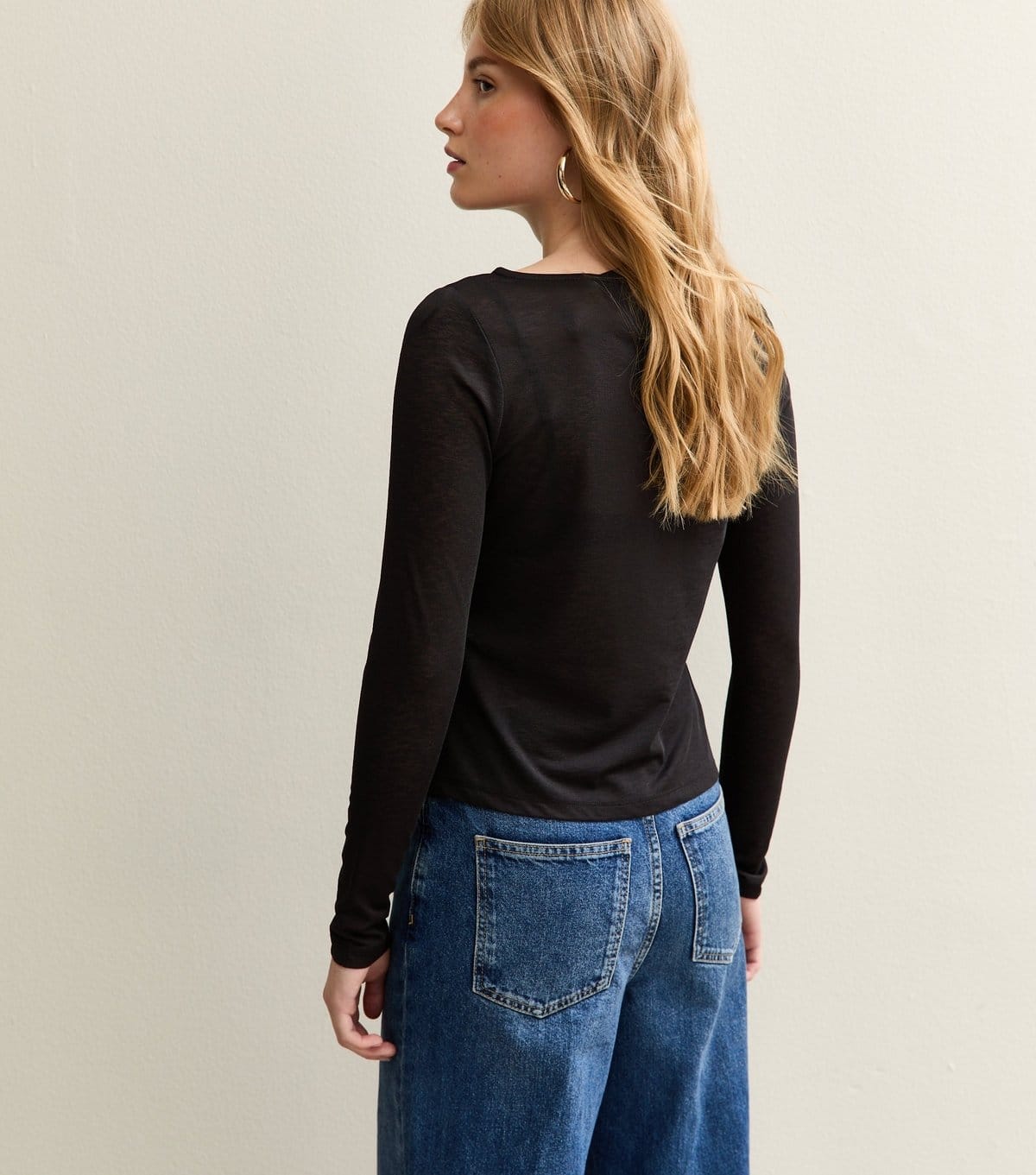 New Look Women's Black Button Through Long Sleeve Top New Look - 4