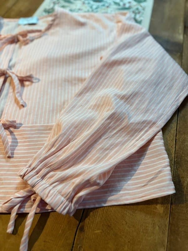 Neo Noir Neo Noir pink and while candy stripe blouse or jacket size 44 16/18