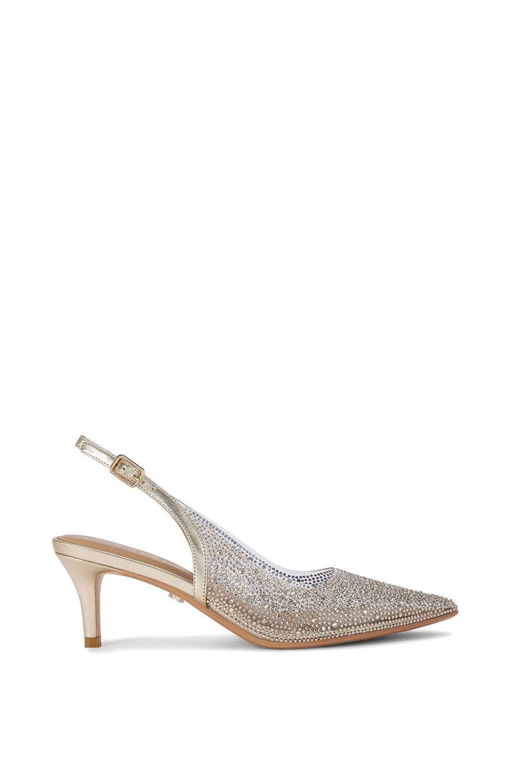 Carvela Carvela Women's 'Positano Vinyl Sling Low' Heels in Gold