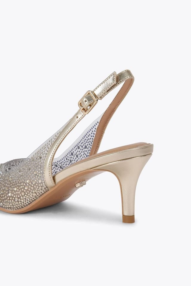 Carvela Carvela Women's 'Positano Vinyl Sling Low' Heels in Gold - 3