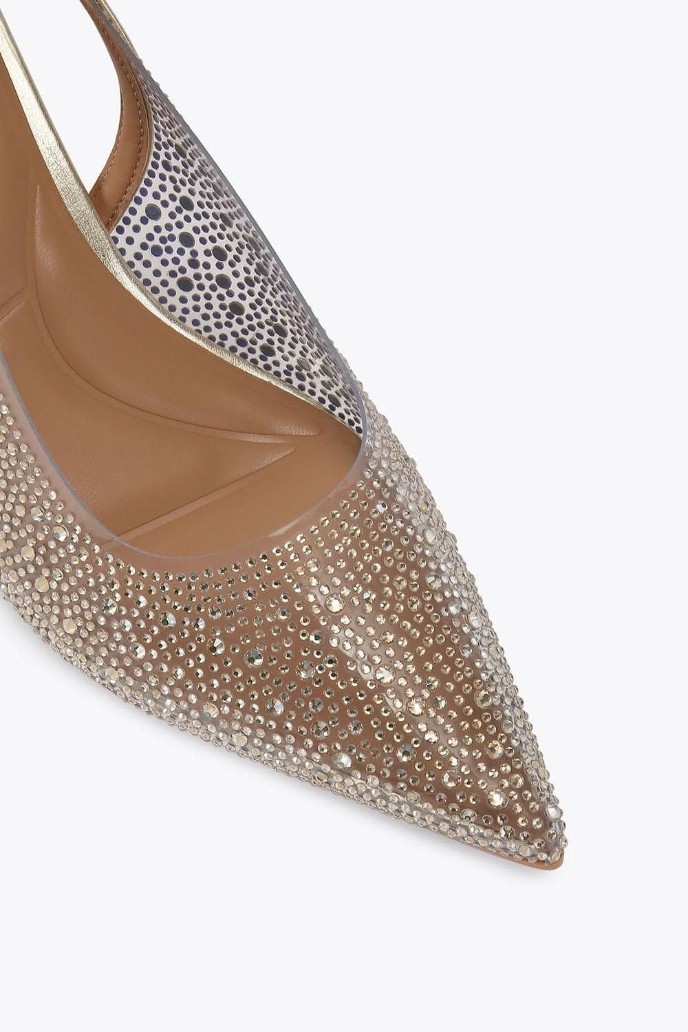Carvela Carvela Women's 'Positano Vinyl Sling Low' Heels in Gold - 4