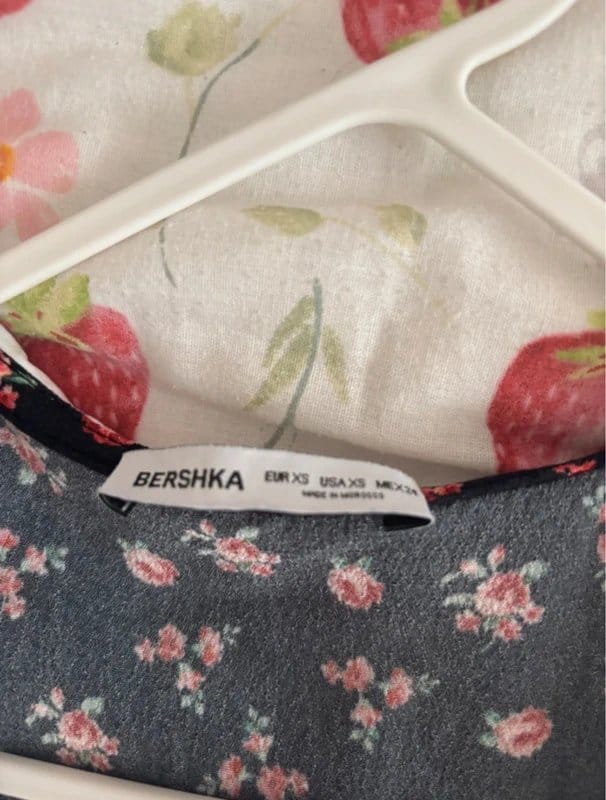 Bershka Black Floral Sleeveless Dress