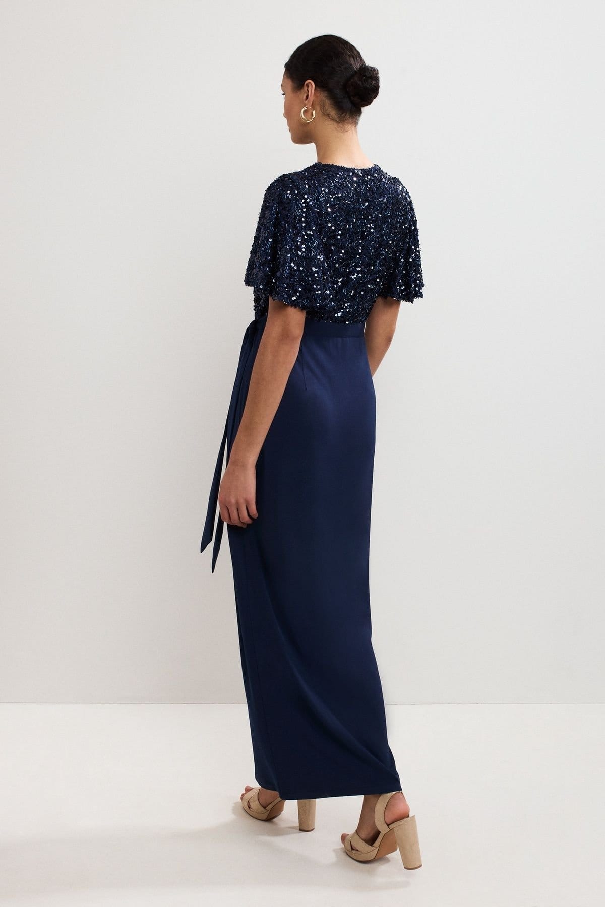 Phase Eight Phase Eight Women's Janessa Sequin Wrap Maxi Dress in Dark Navy - 4