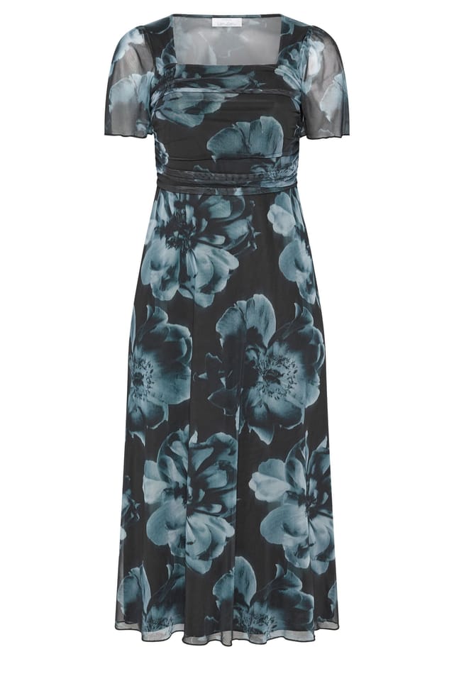 Yours Yours Women's Floral Square Neck Maxi Dress in Black - 2