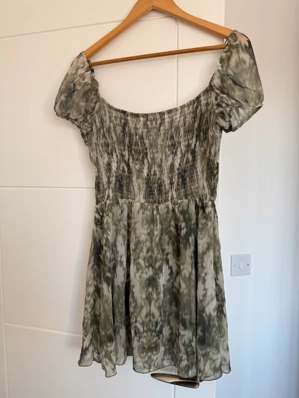 Bershka Green Marble Mini Dress