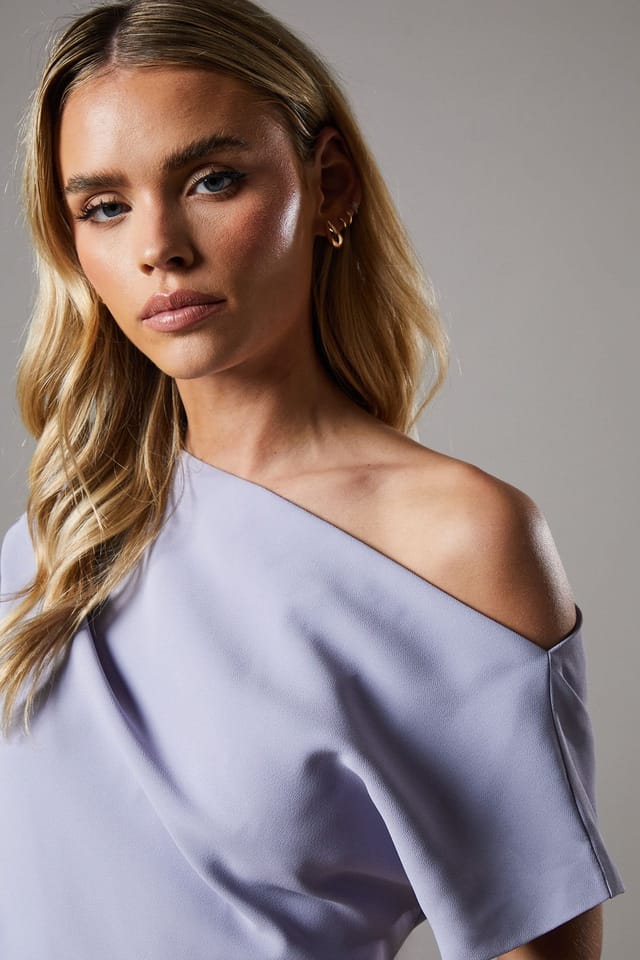 Coast Coast Women's Petite Pleat Off-The Shoulder Jumpsuit in Lilac - 3