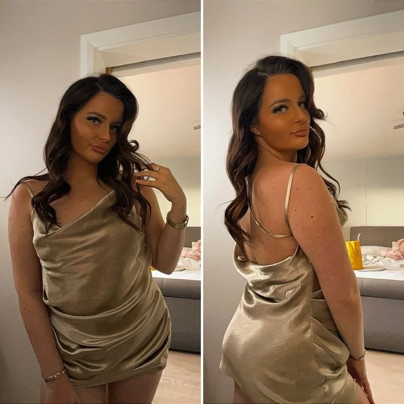 ASOS ASOS champagne satin dress