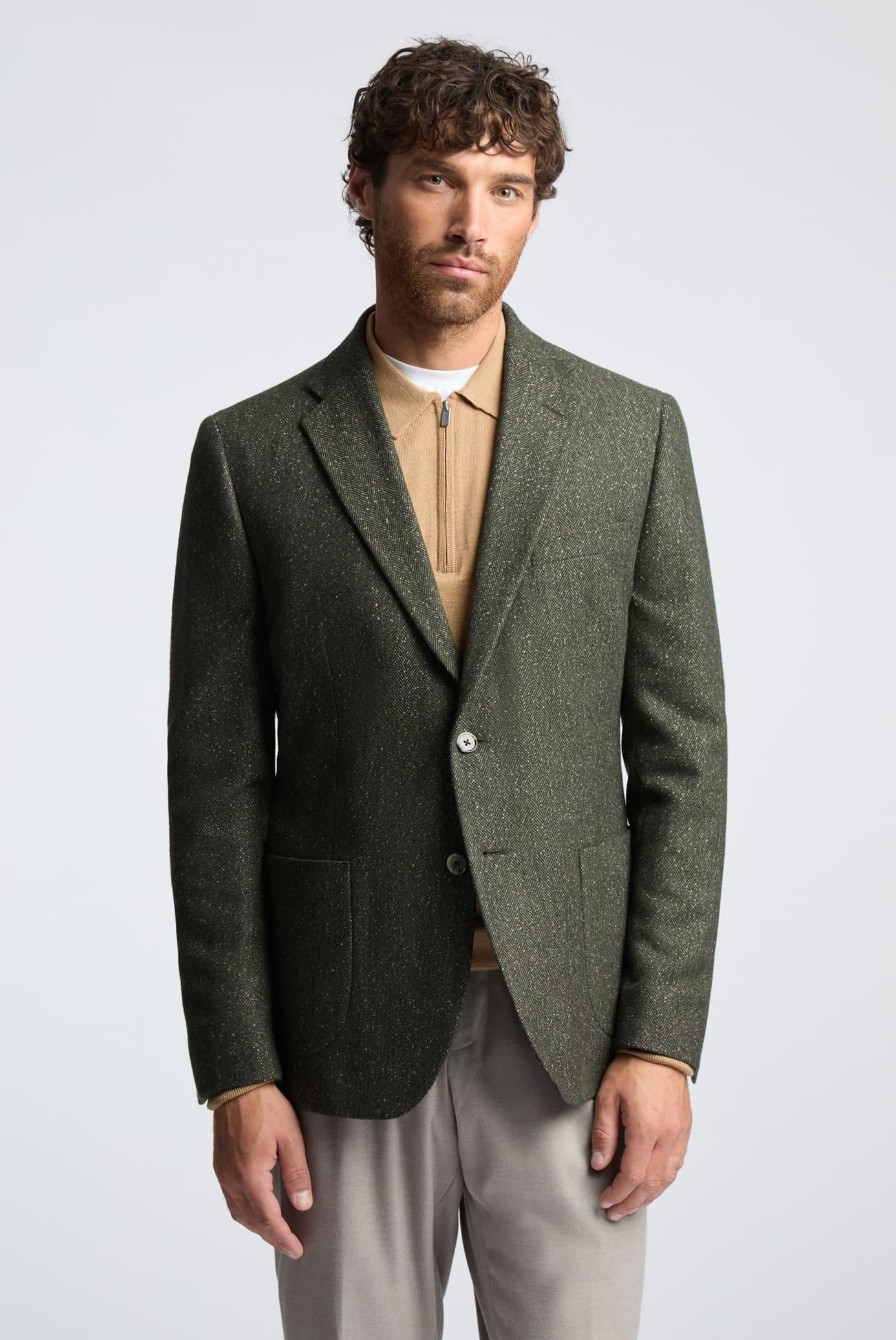 Melka Melka Men's Green Herringbone Blazer