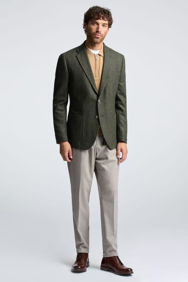 Melka Melka Men's Green Herringbone Blazer - 2