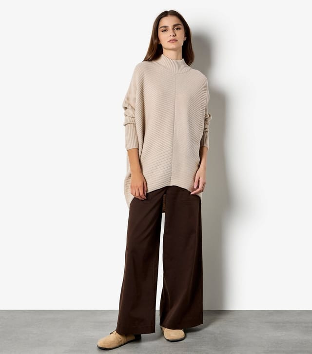 Apricot Women's Stone Chevron Knit High Neck Jumper Apricot New Look - 2