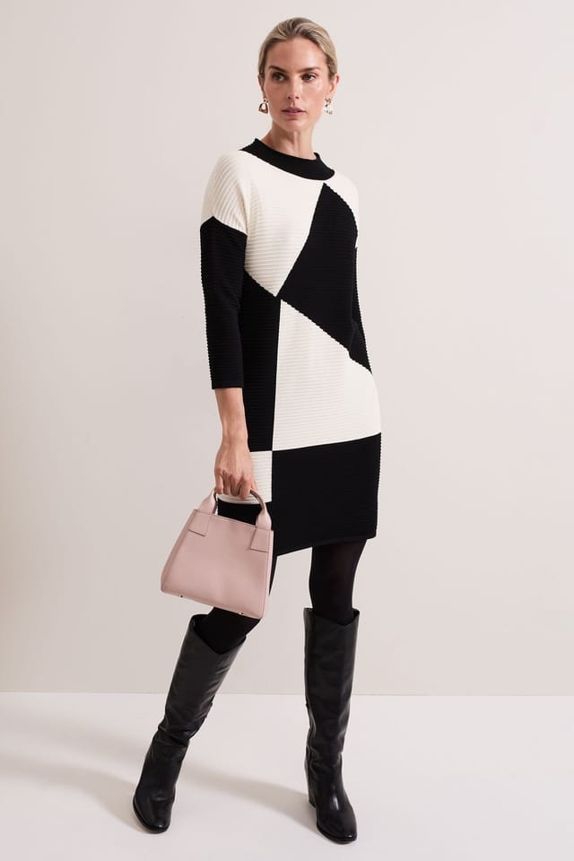 Phase Eight Phase Eight Women's Hetty Long Sleeve Colour Block Tunic in Black - 3