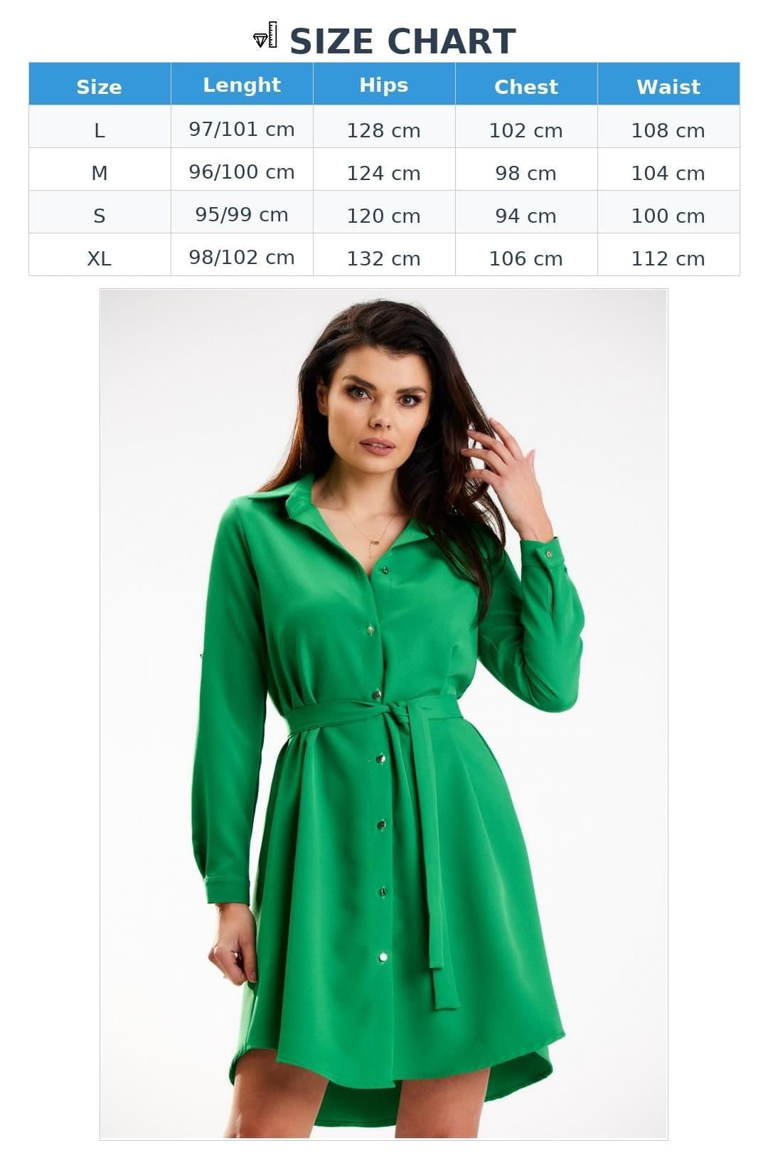 Love Lace Love Lace Women's Long Sleeve Shirt Mini Dress With Belted Waist in Green - 4