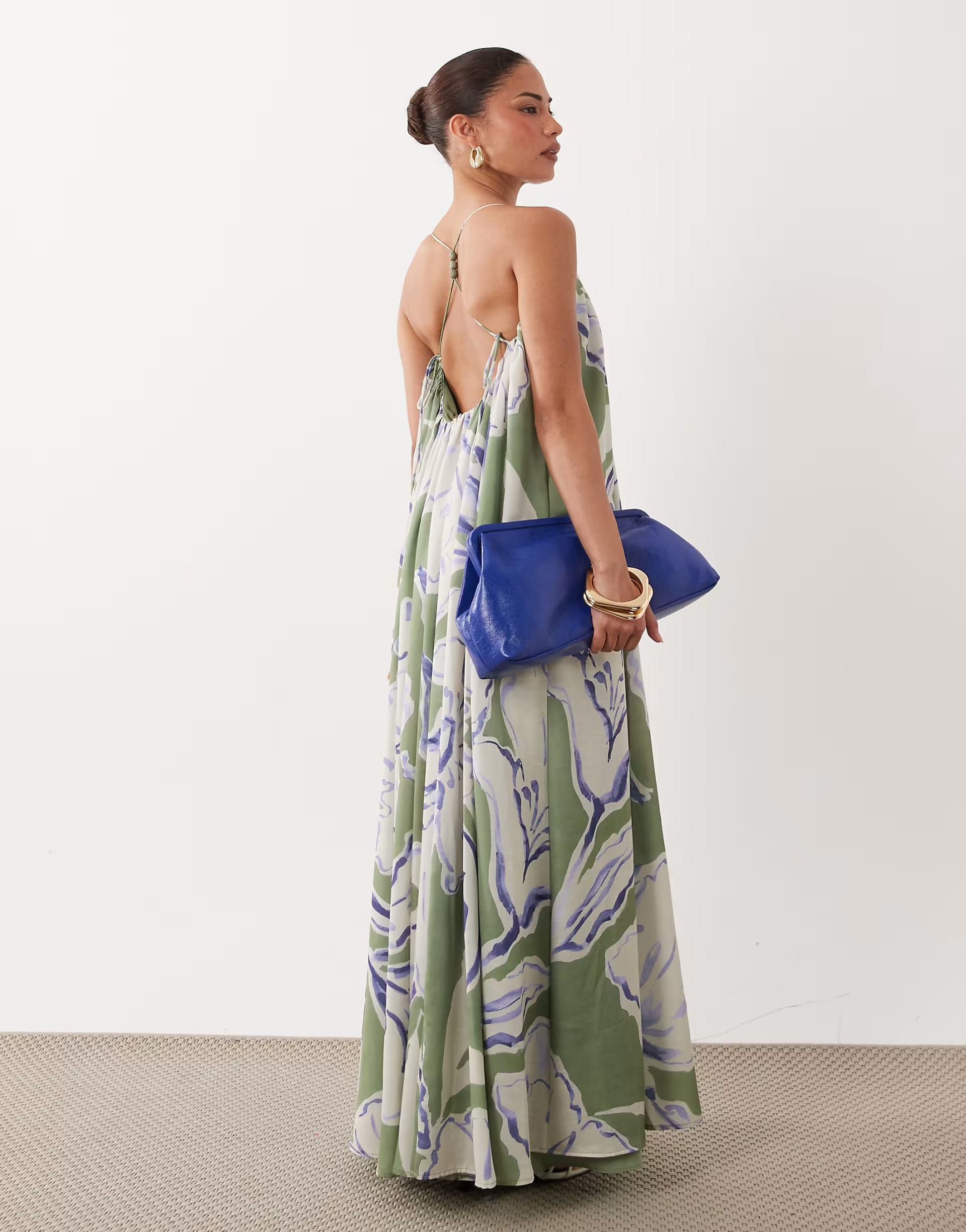 ASOS DESIGN Petite Abstract Floral Maxi Dress
