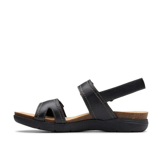 Clarks Clarks Women's April Clover Black Combination Flat Sandals - 2