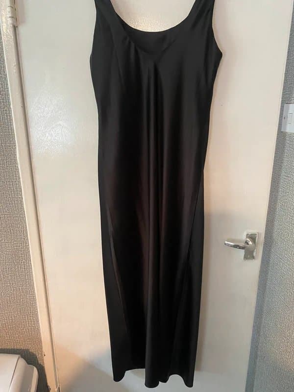 ASOS Black silk long womens summer asos size 16 dress