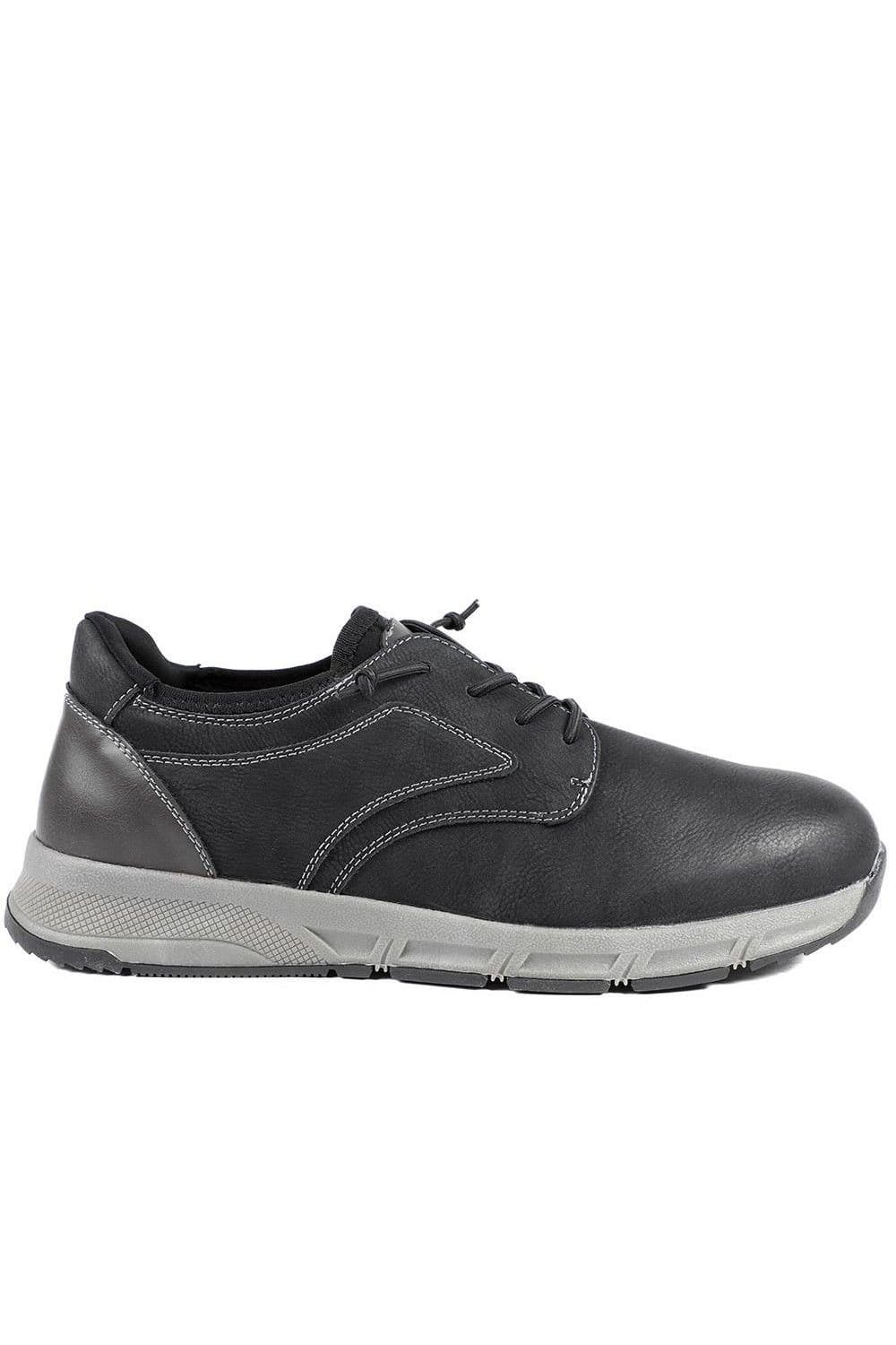 Pavers Pavers Men's Casual Lace Up Shoes With Grip Sole in Black - 2