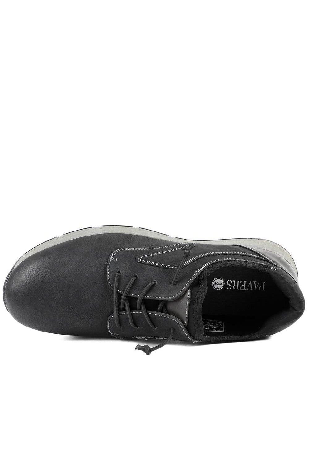 Pavers Pavers Men's Casual Lace Up Shoes With Grip Sole in Black - 4