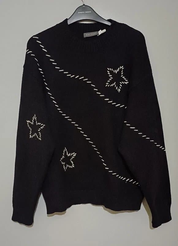 Mint Velvet Mint Velvet Black Star Whipstitch Jumper RRP £99 - size XL/18