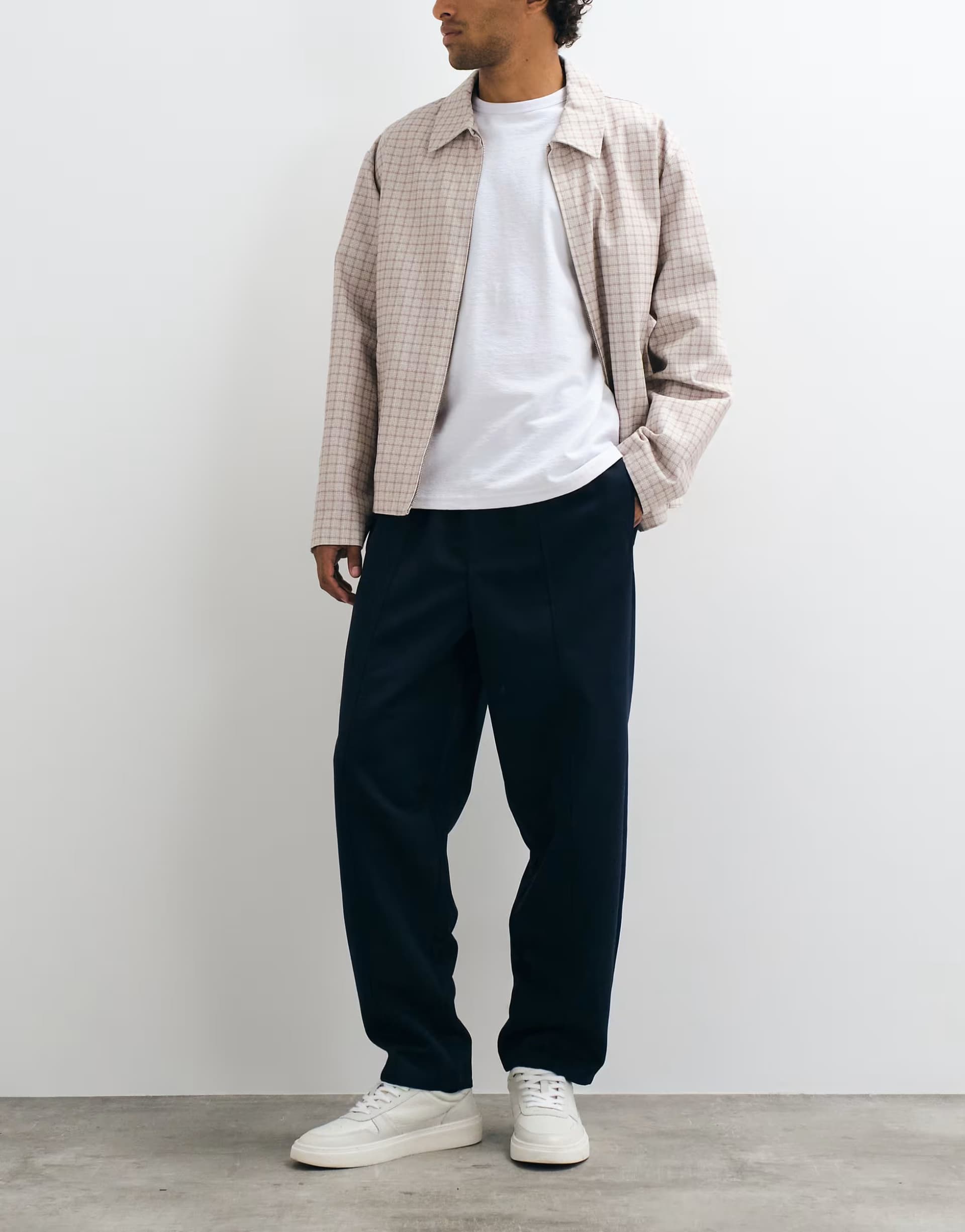 ASOS ASOS DESIGN tailored pull on oversized tapered trousers in navy