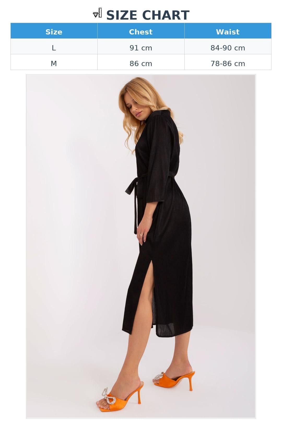 Love Lace Love Lace Women's Ribbed V Neck Tie Waist Midi Dress in Black - 4
