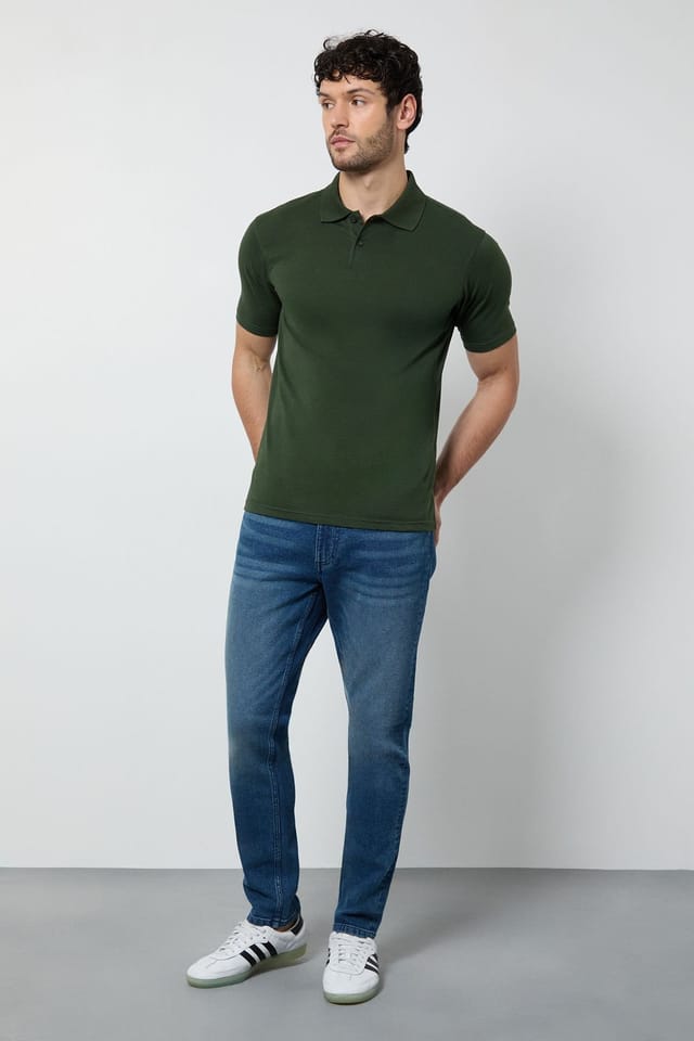 Burton Burton Men's Dark Green Jersey Polo Shirt - 2