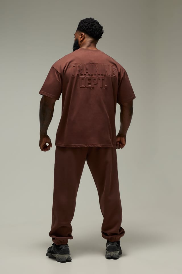 Training Dept. Training Dept. Men's Training Dept Embossed Oversized T-shirt in Chocolate - 2