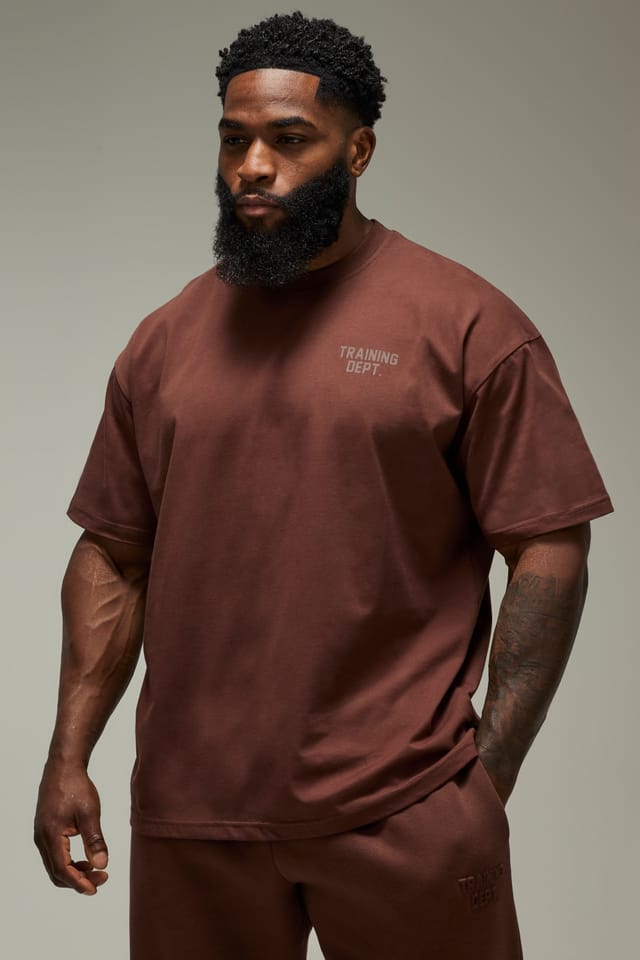 Training Dept. Training Dept. Men's Training Dept Embossed Oversized T-shirt in Chocolate - 3