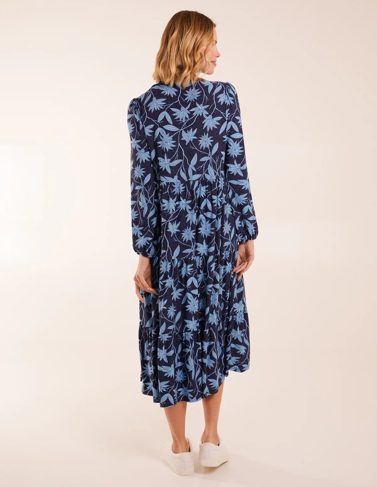 Blue Vanilla Collar Trapeze Midi Dress - 4