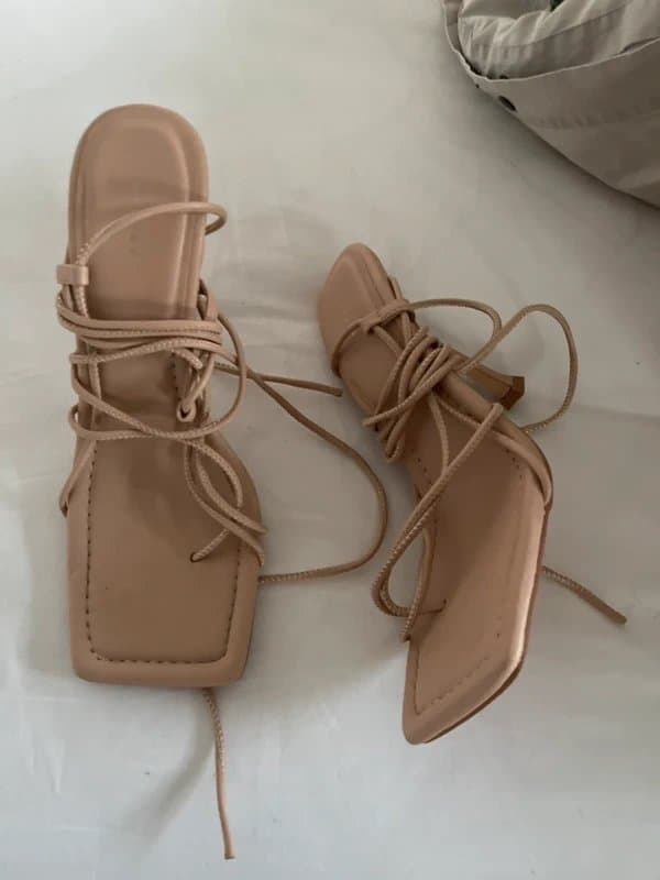 Topshop Topshop Square toe heels nude UK 6 everyday casual wedding guest attire ascot races