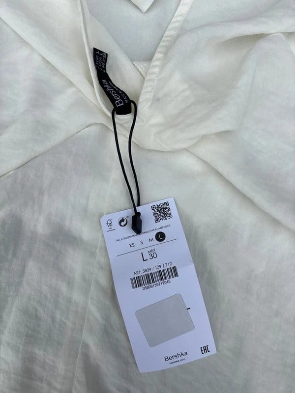 Bershka Cream Chiffon Ruffle Sleeve Blouse
