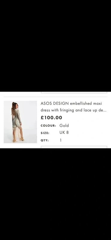 ASOS Design Gold embellished fringe dress - 1