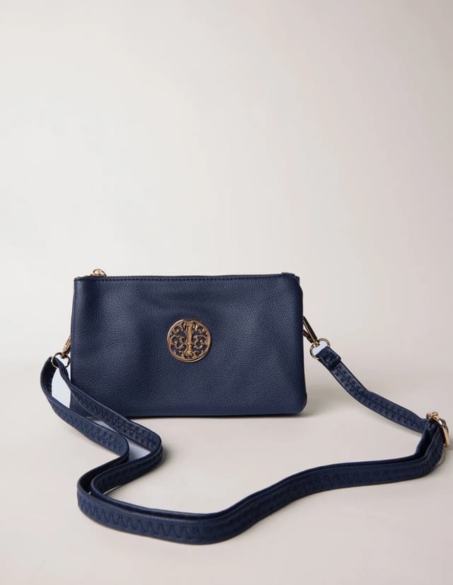 Blue Vanilla Detailed Zip Up Purse With Detachable Strap - 2