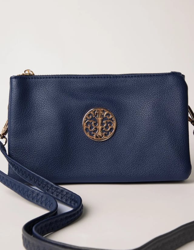 Blue Vanilla Detailed Zip Up Purse With Detachable Strap - 3